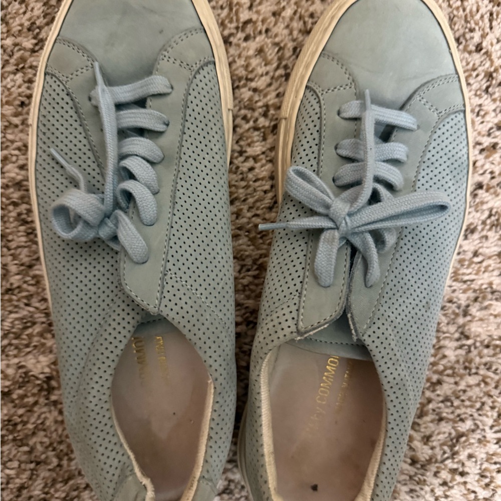 Woman by Common Projects Light Blue suede Perforated Sneakers 38
